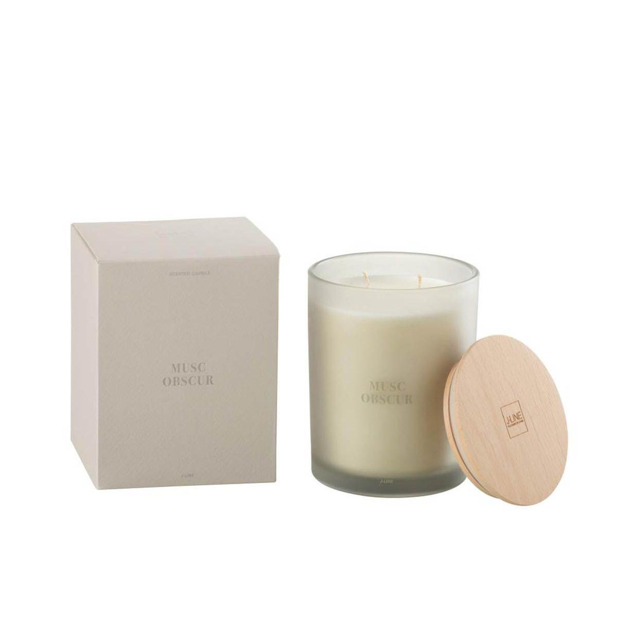 Voir la diapositive 3 : J-LINE Bougie parfumée  accords essentiels  14cm musc obscur