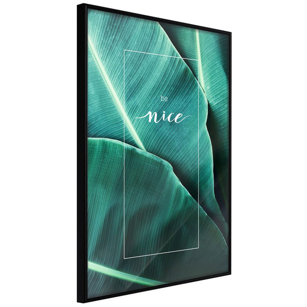 Paris Prix Affiche Murale Encadrée  Banana Leaves with a Message Green