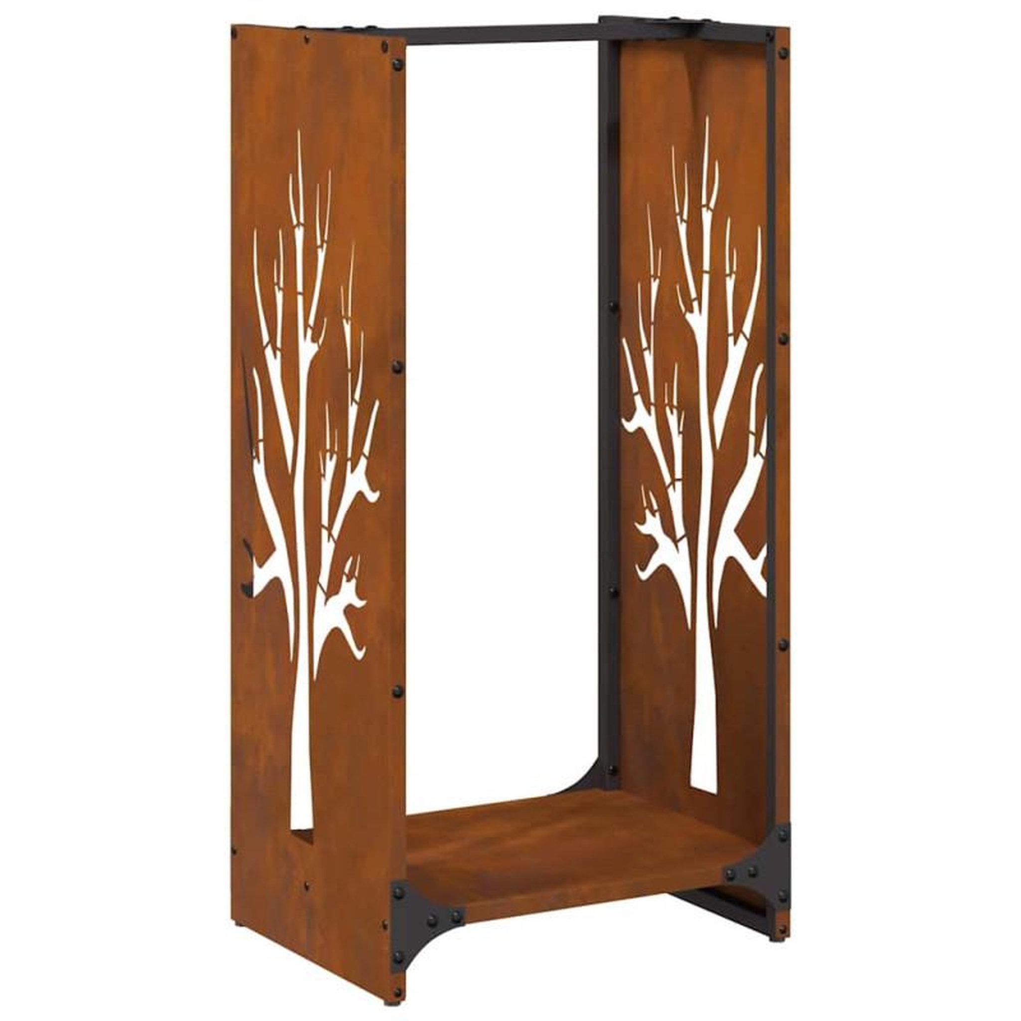 Voir la diapositive 2 : VIDAXL Étagère à bois 40x30x80 cm acier résistant aux intempéries