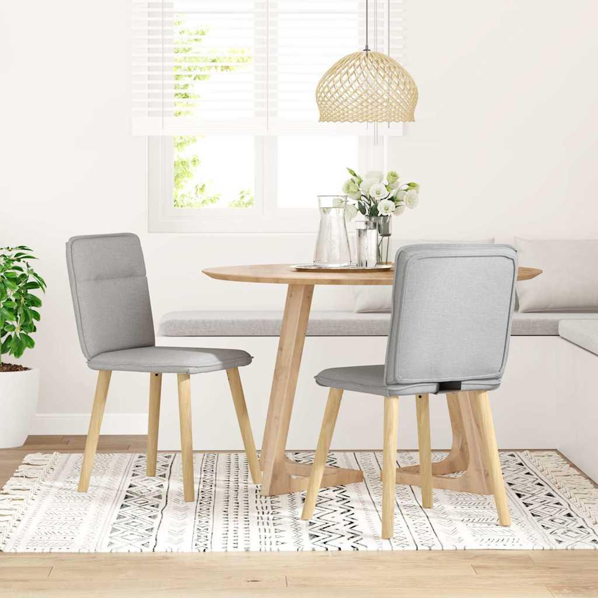 Voir la diapositive 2 : VIDAXL Chaises a manger lot de 2 gris nuage tissu