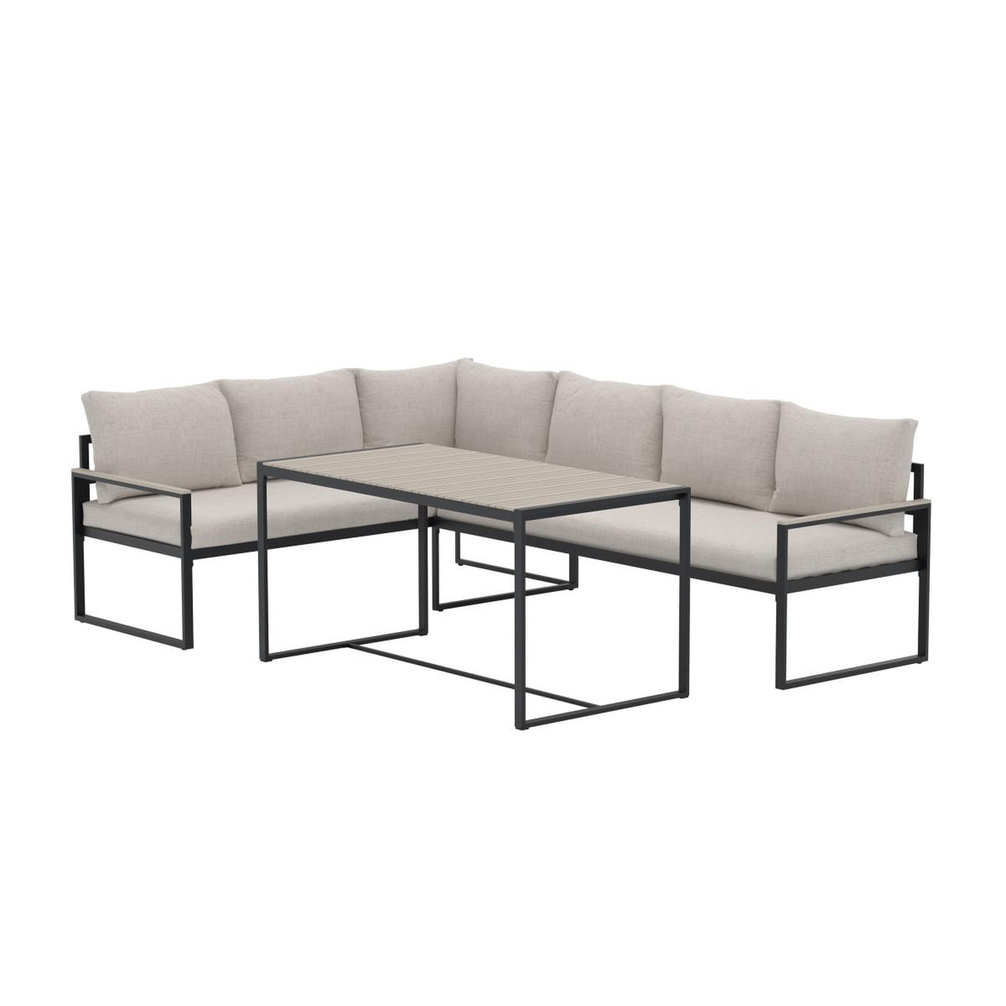 Paris Prix Salon repas d'angle jardin 6 places  ios  246cm noir