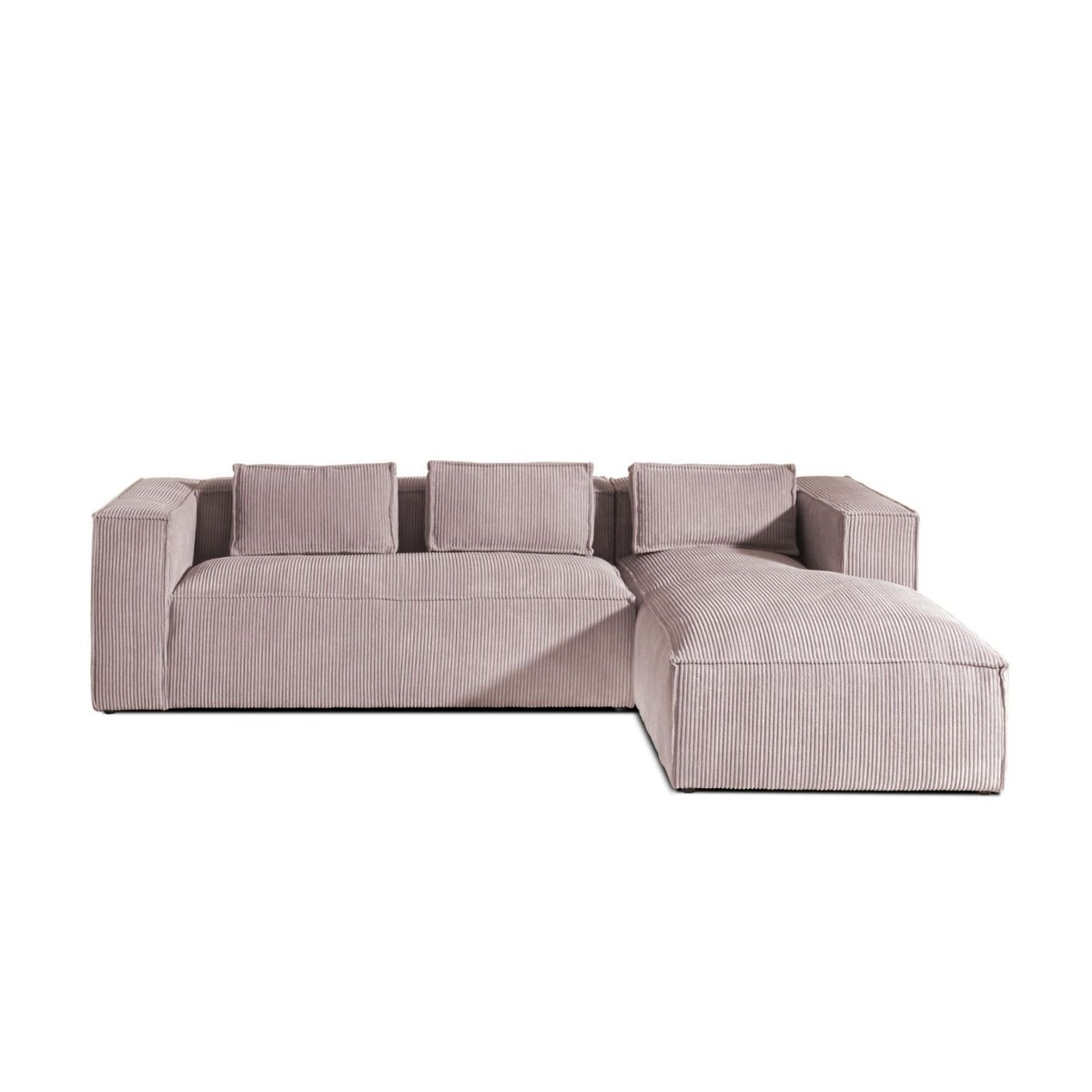 LISA DESIGN Stella - canapé d'angle - en velours côtelé - 4 places -style contemporain - droit