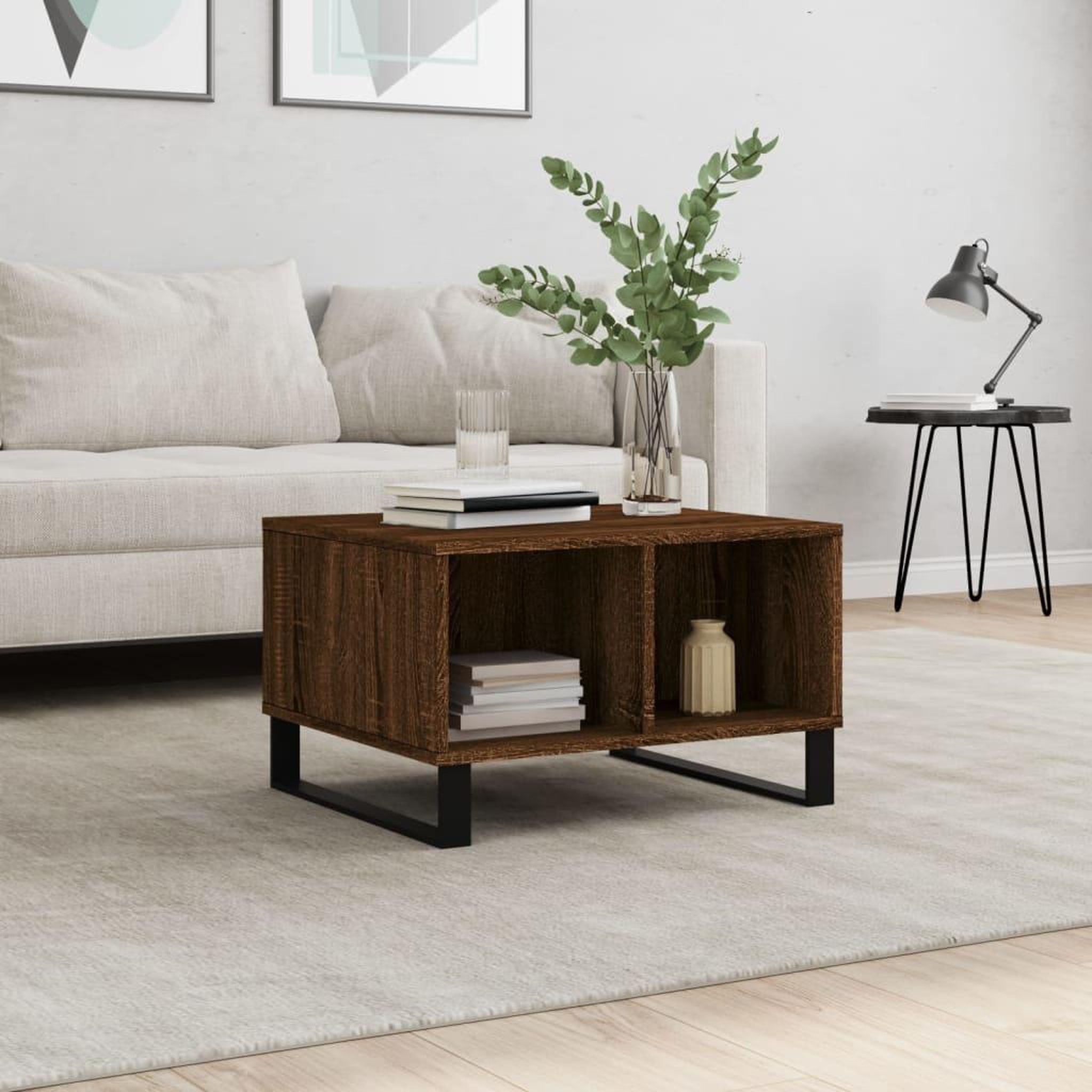 VIDAXL Table basse Chene marron 60x50x36,5 cm Bois d'ingenierie
