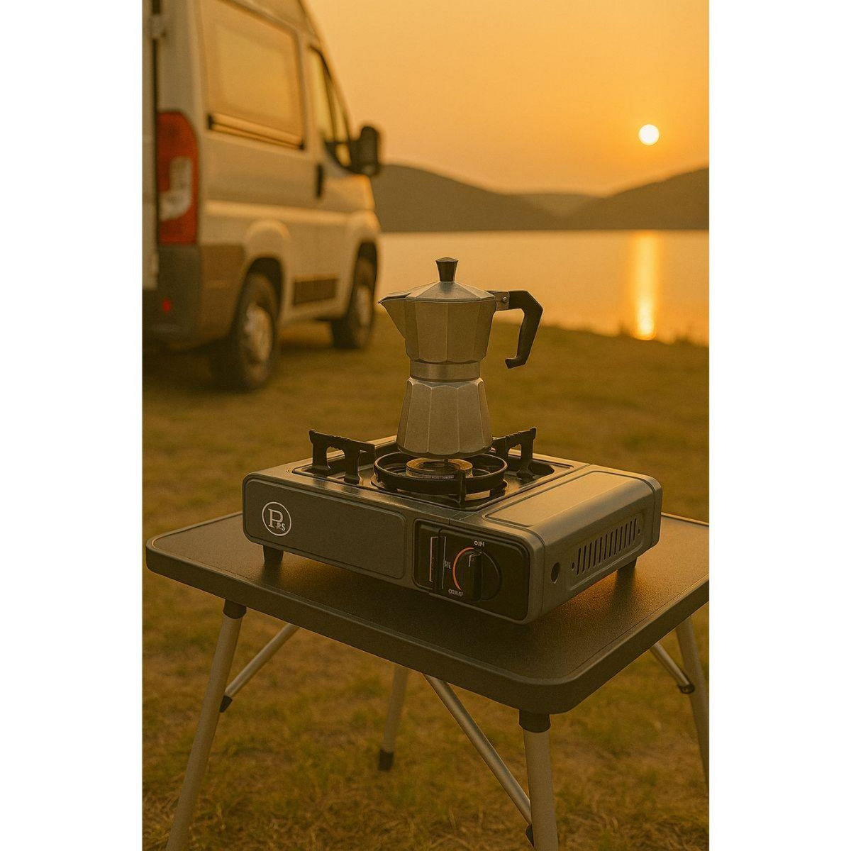 INTEC Réchaud Gaz Portable 1 Feu 2200W + 8 Cartouches gaz Butane Camping Randonnée Cuisine Extérieure INTEC