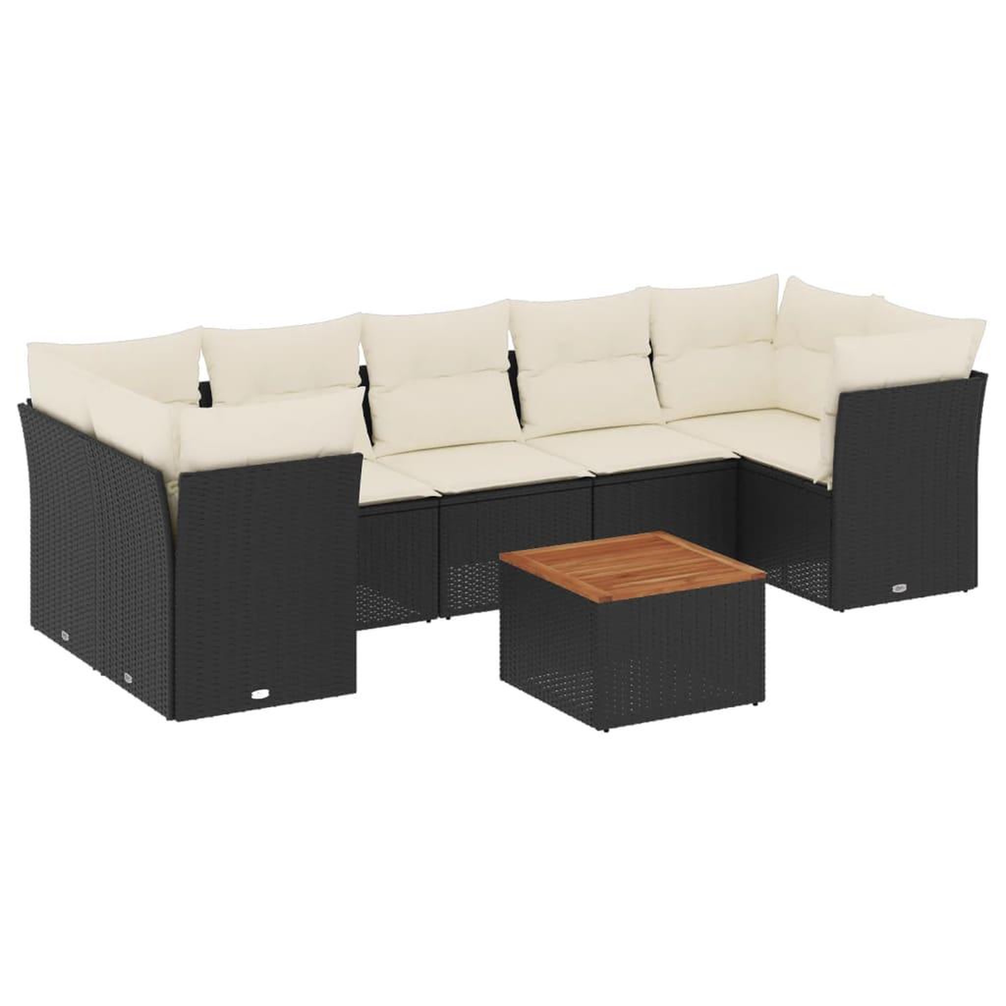 Voir la diapositive 2 : VIDAXL Salon de jardin 8 pcs avec coussins noir resine tressee