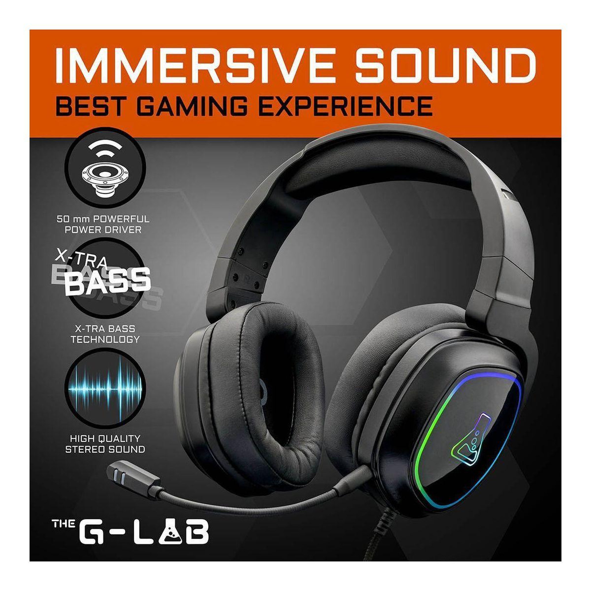Voir la diapositive 4 : THE G-LAB Casque gamer KORP RADIUM NOIR