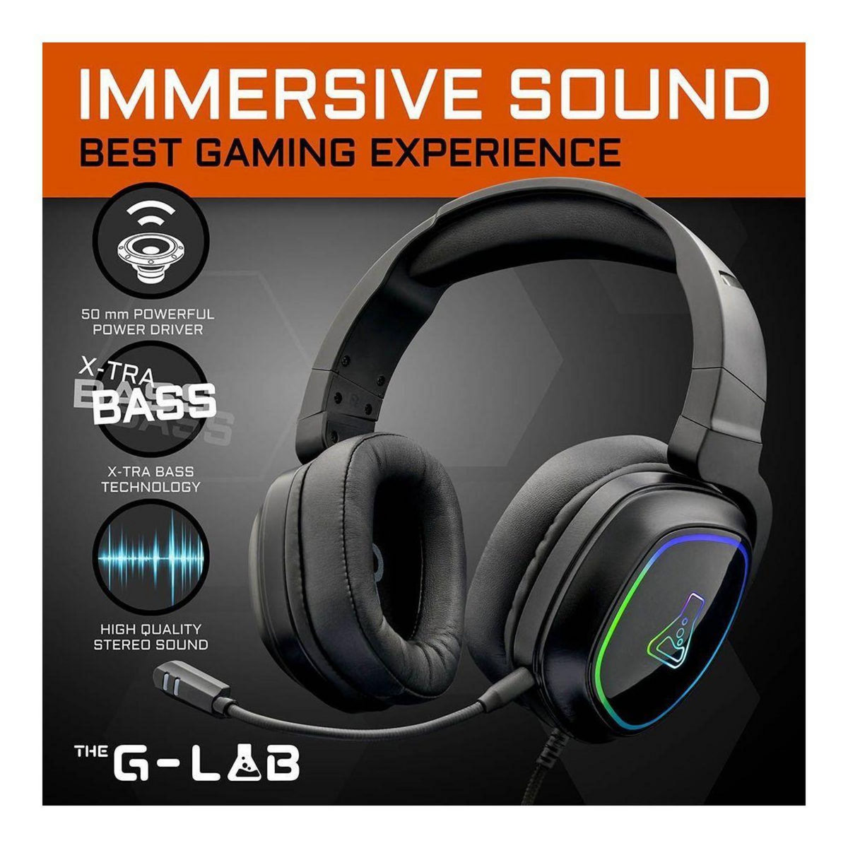 THE G-LAB Casque gamer KORP RADIUM NOIR