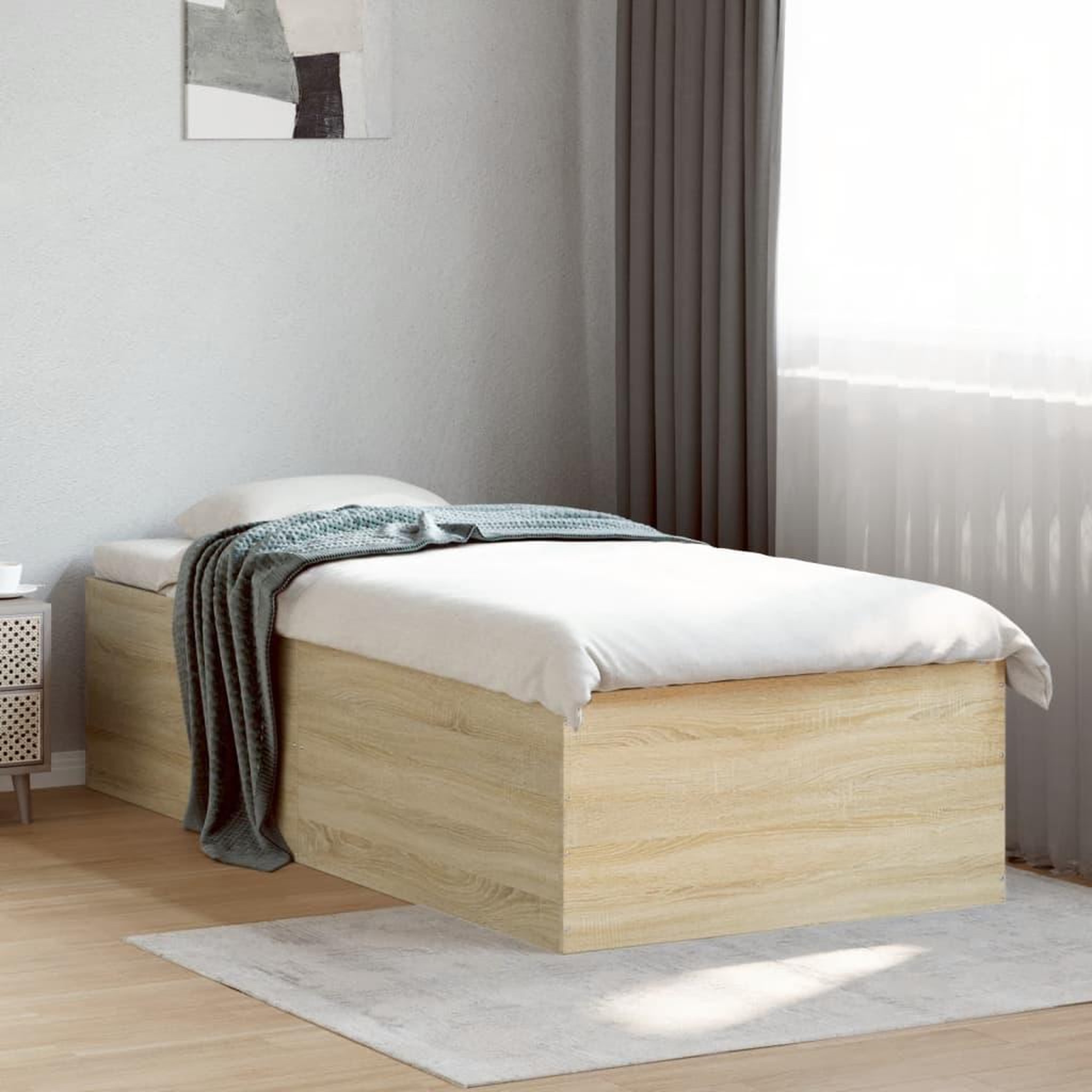 VIDAXL Cadre de lit sans matelas chene sonoma 75x190 cm