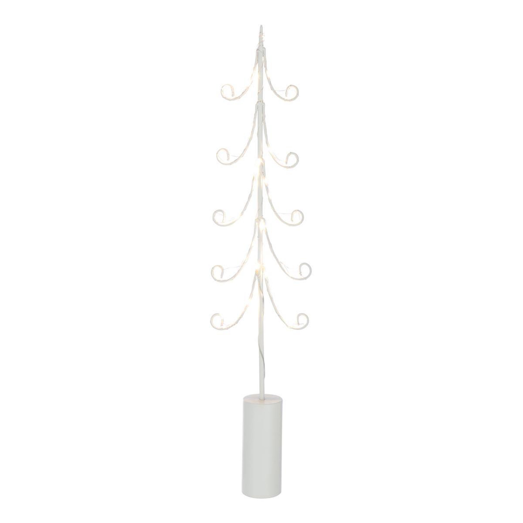 J-LINE Sapin à led en métal  cylindre  72cm blanc