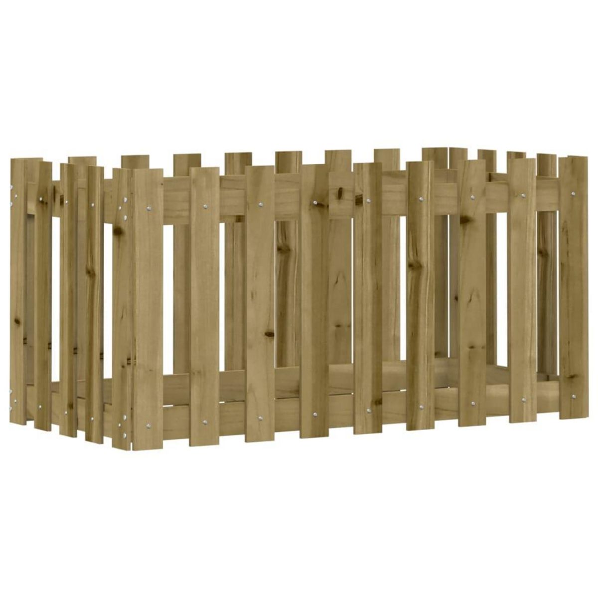 VIDAXL Lit sureleve de jardin design de cloture bois de pin impregne
