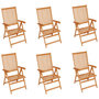 Voir la diapositive 2 : VIDAXL Chaises de jardin lot de 6 avec coussins taupe Bois teck massif