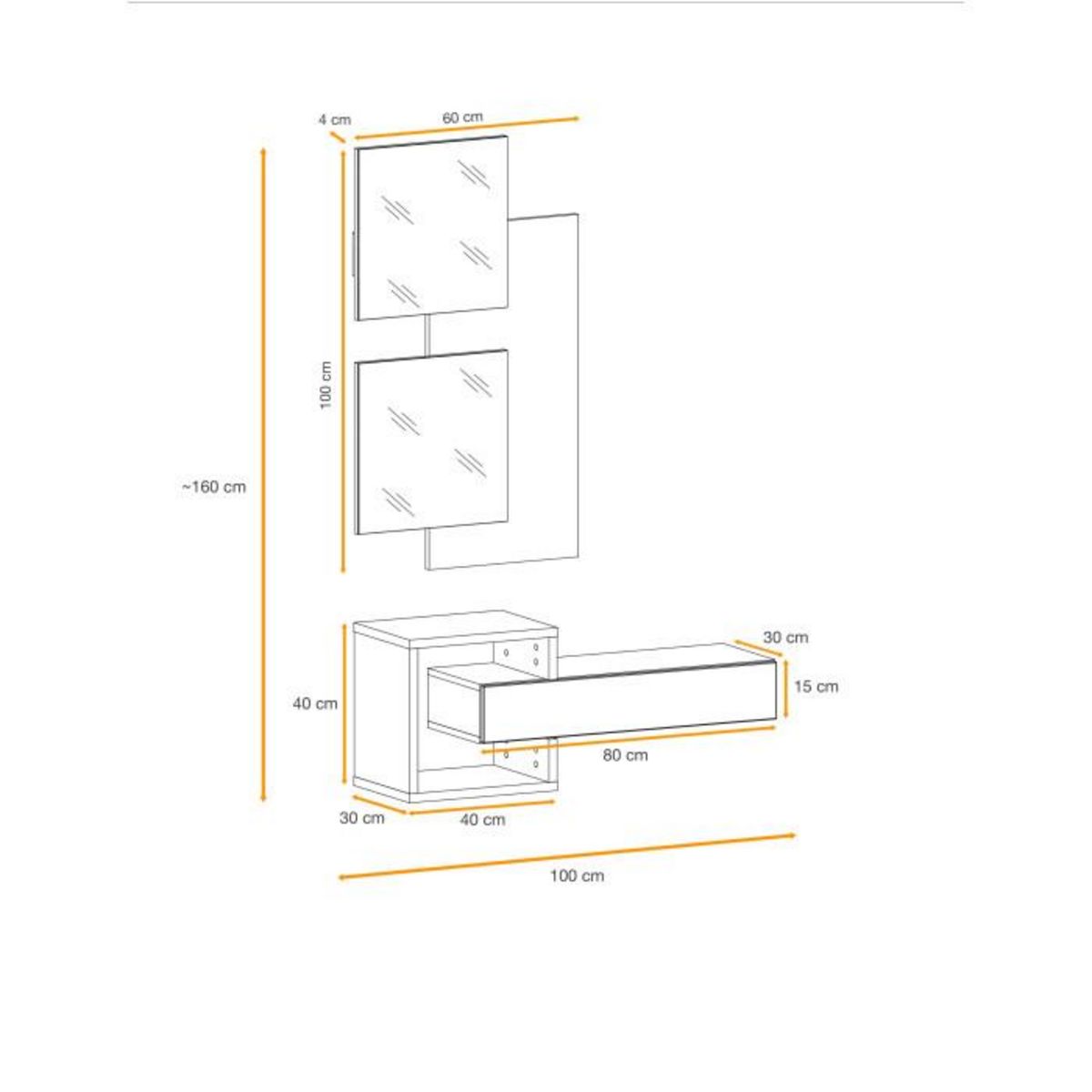 Paris Prix Ensemble Dressing Design  Easy II  160cm Naturel