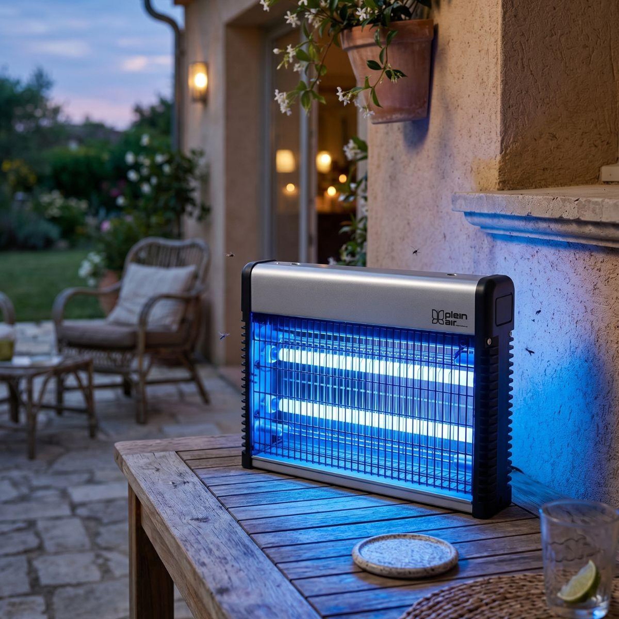 Voir la diapositive 2 : Plein air Lampe anti moustique 20w extérieur / intérieur lampe uv piège mouche moucheron petits insectes surface 80m2 plein air