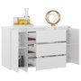 Voir la diapositive 3 : VIDAXL Buffet et 3 tiroirs Blanc brillant 120x41x75 cm Bois ingenierie