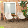 Voir la diapositive 2 : OUTSUNNY Ensemble bistrot de jardin 3 pcs 2 chaises table basse coussins beige