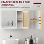 Voir la diapositive 5 : HOMCOM Miroir étagère style cosy - armoire miroir salle de bain 1 porte - bambou blanc