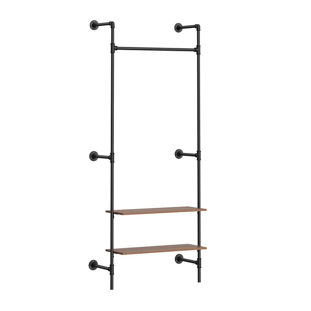 SOBUY Porte-manteaux mural avec étagères Noir 91,5x48x220cm KLS20-SCH