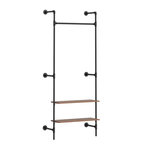 SOBUY Porte-manteaux mural avec étagères Noir 91,5x48x220cm KLS20-SCH