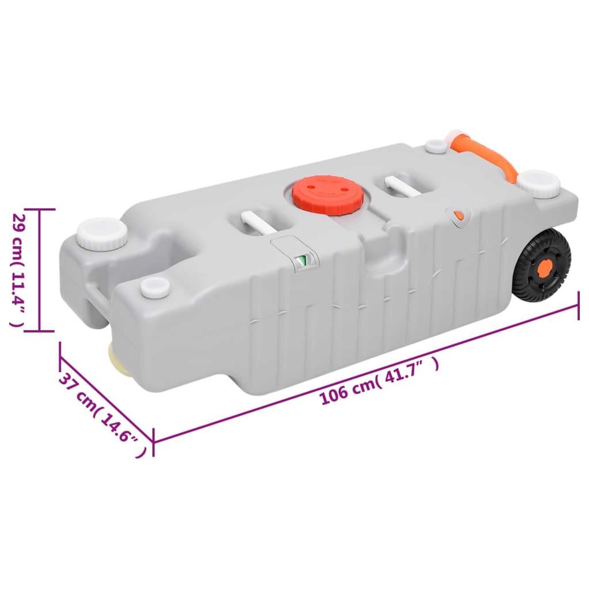 Voir la diapositive 6 : VIDAXL Reservoir d'eau a roulettes pour le camping 75 L gris