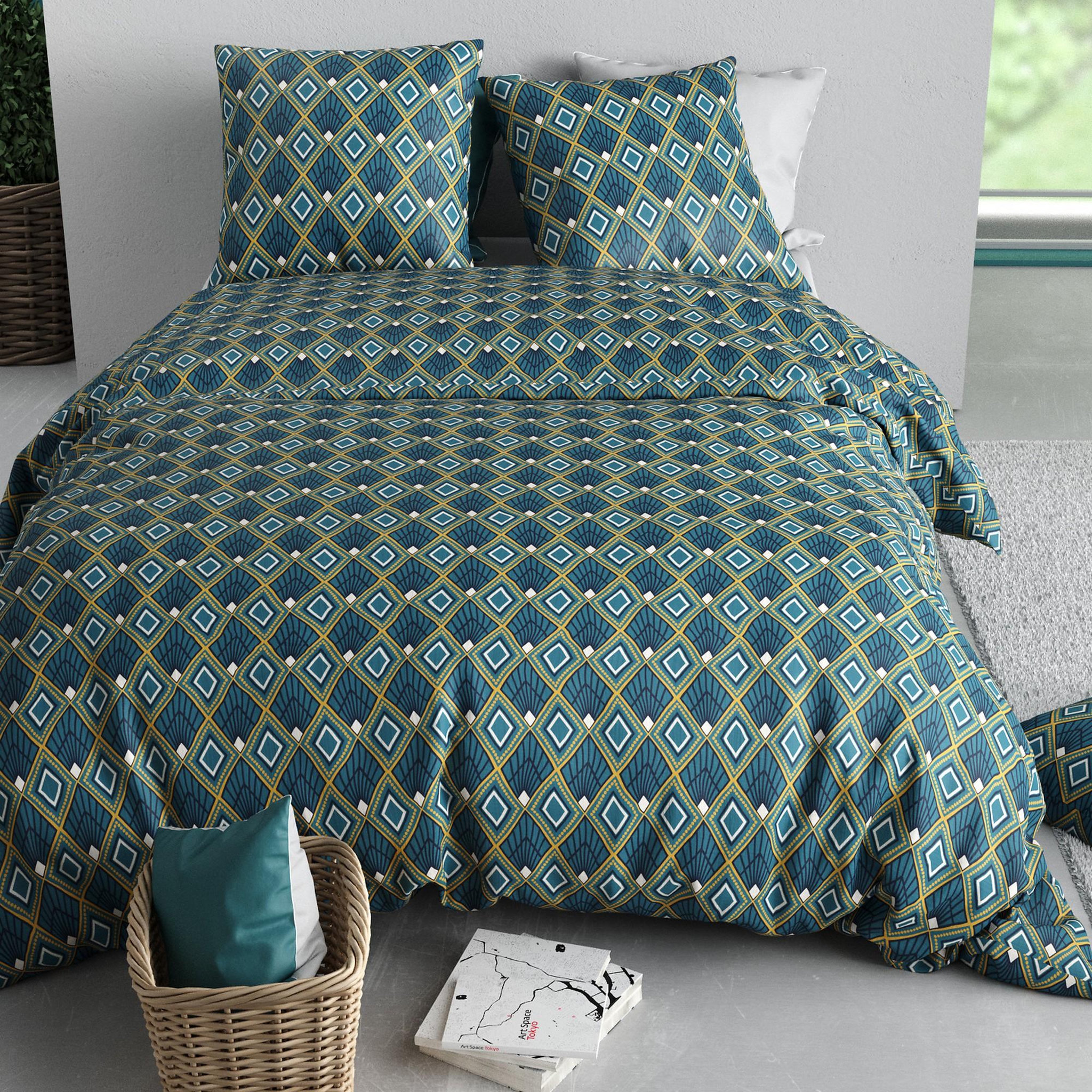 Voir la diapositive 3 : ATELIER DU COTON Parure housse de couette 100% coton 57fils triska