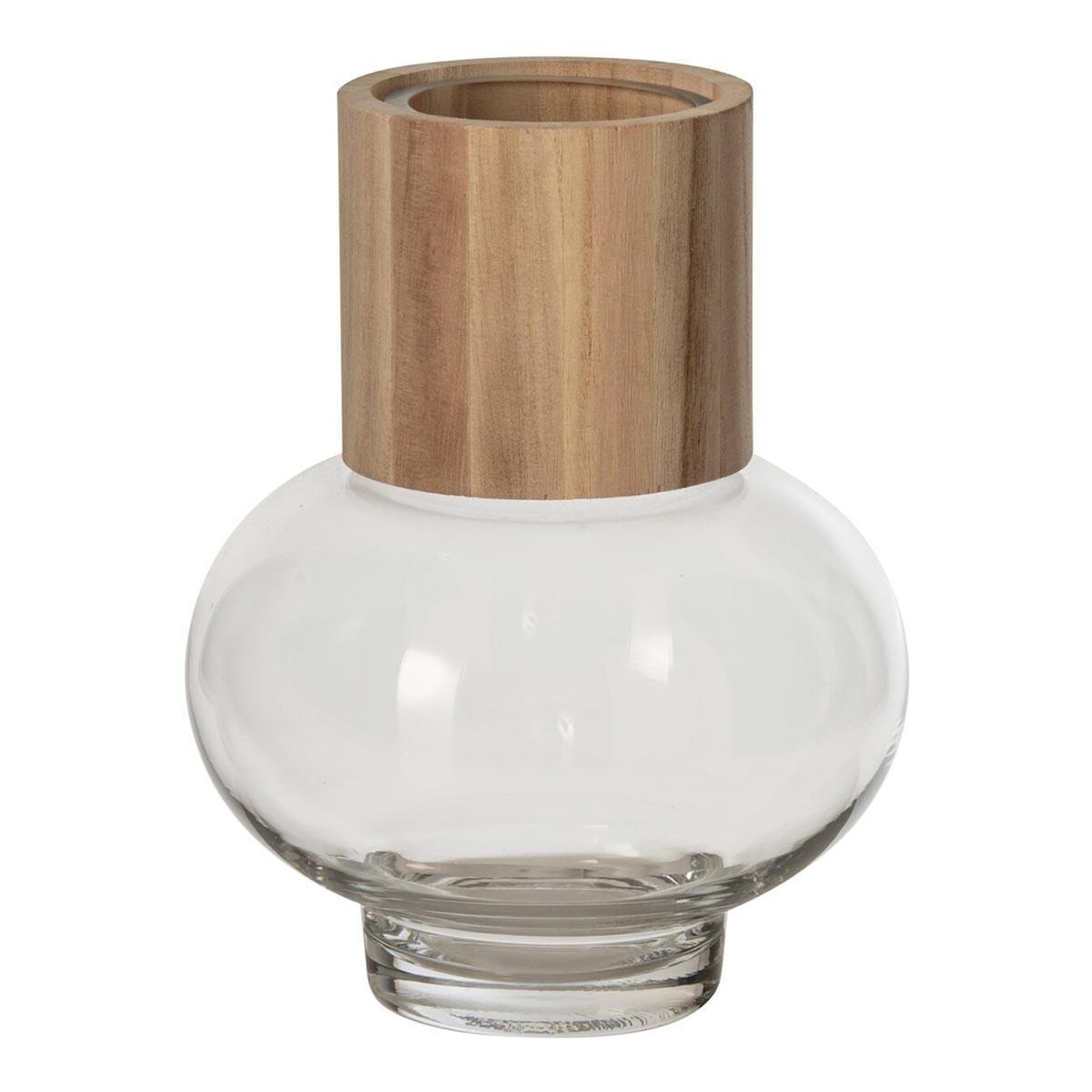 J-LINE Vase design en verre  nadia  22cm naturel