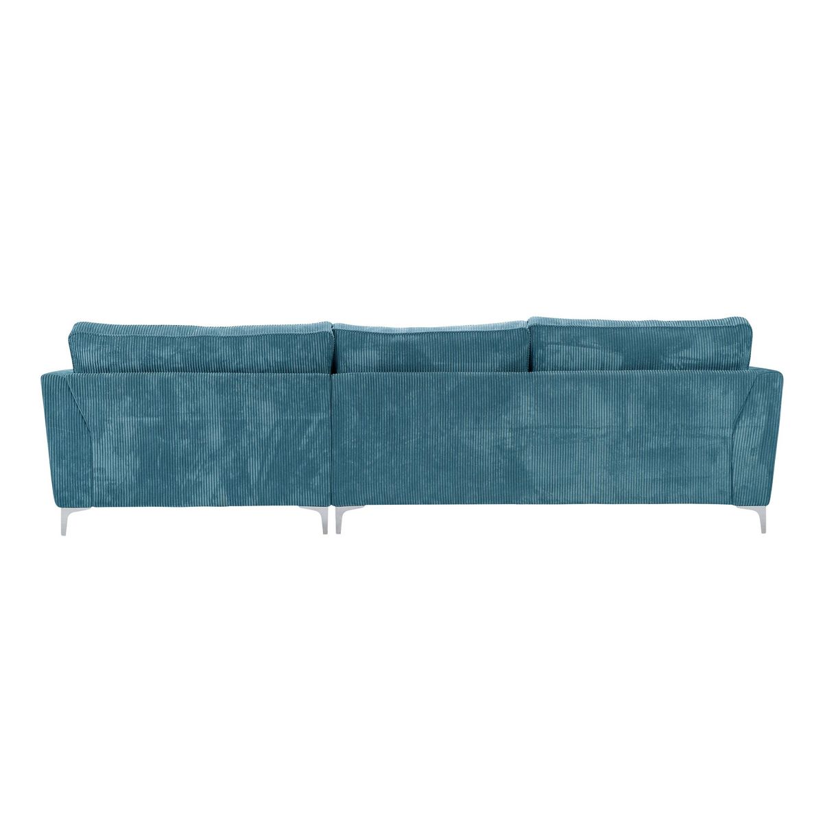 Canapé d'angle droit 5 places ISA tissu velours, confort moelleux