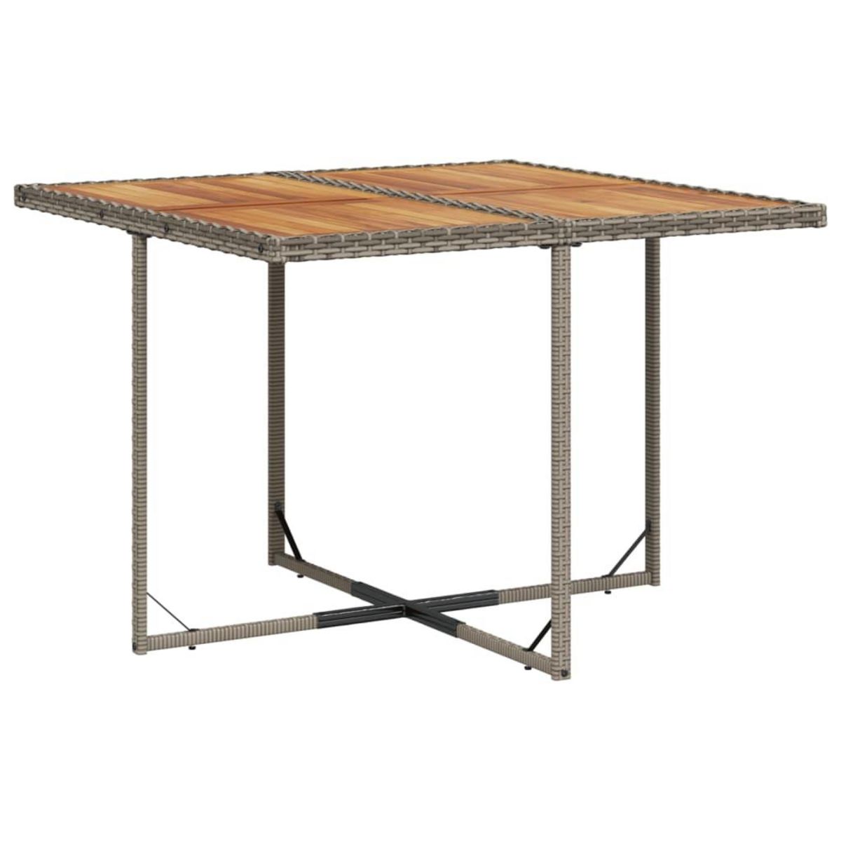 VIDAXL Ensemble a manger de jardin 5 pcs coussins gris resine tressee