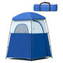 Voir la diapositive 1 : OUTSUNNY Tente cabine de douche portable pour camping 1-2 personnes sac de transport inclus étanche - Oxford - dim. 167L x 167l x 224H cm - bleu et blanc