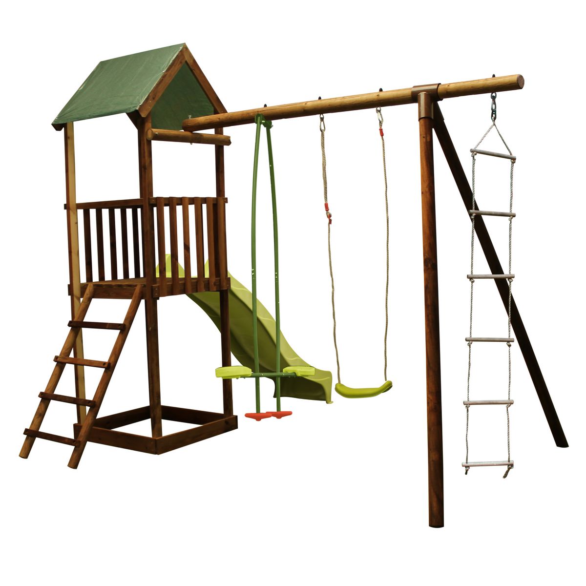 Soulet Portique balançoire bois avec tour et toboggan Libellule