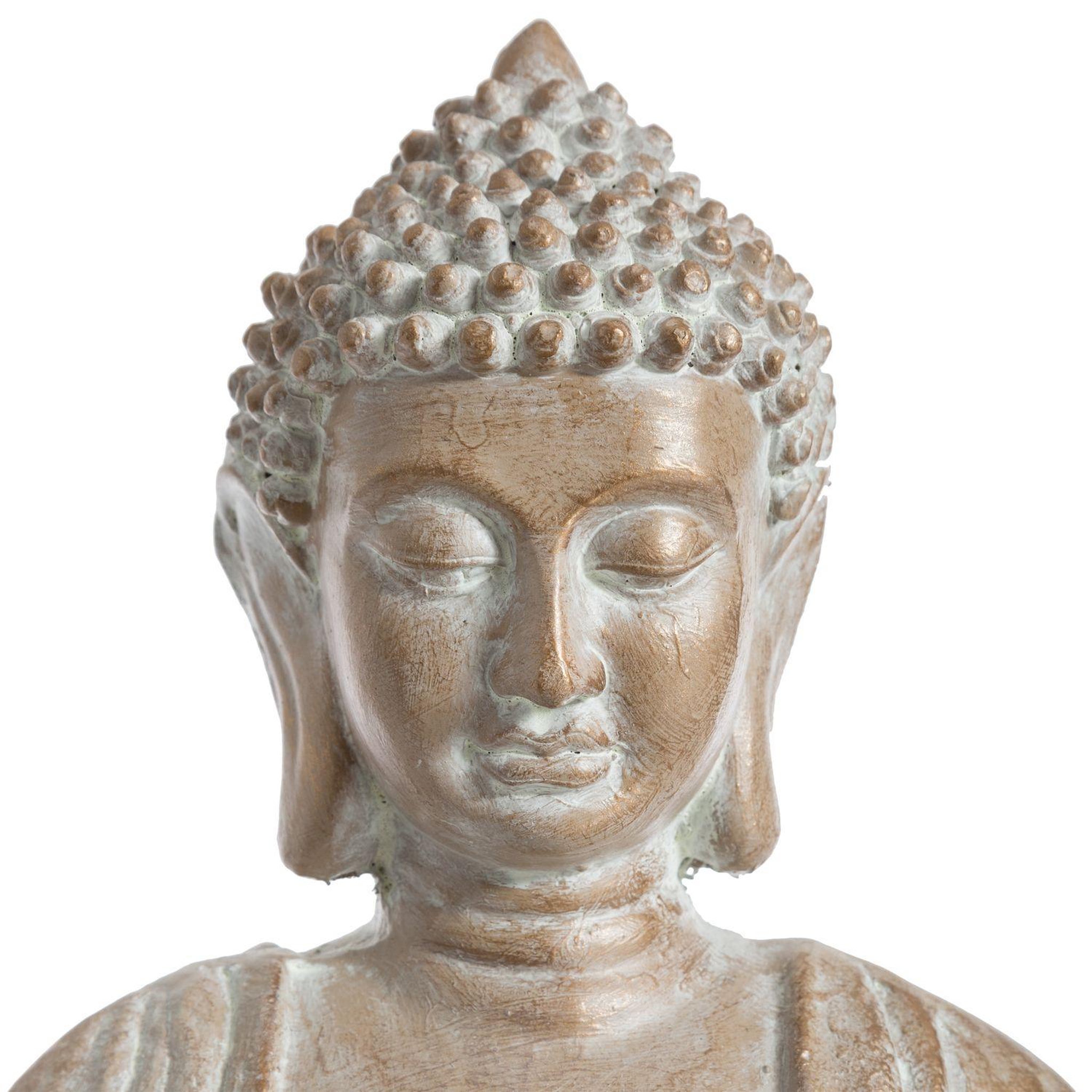Voir la diapositive 3 : ATMOSPHERA Statuette de Bouddha Eté Indien - H. 39 cm - Beige effet blanchi