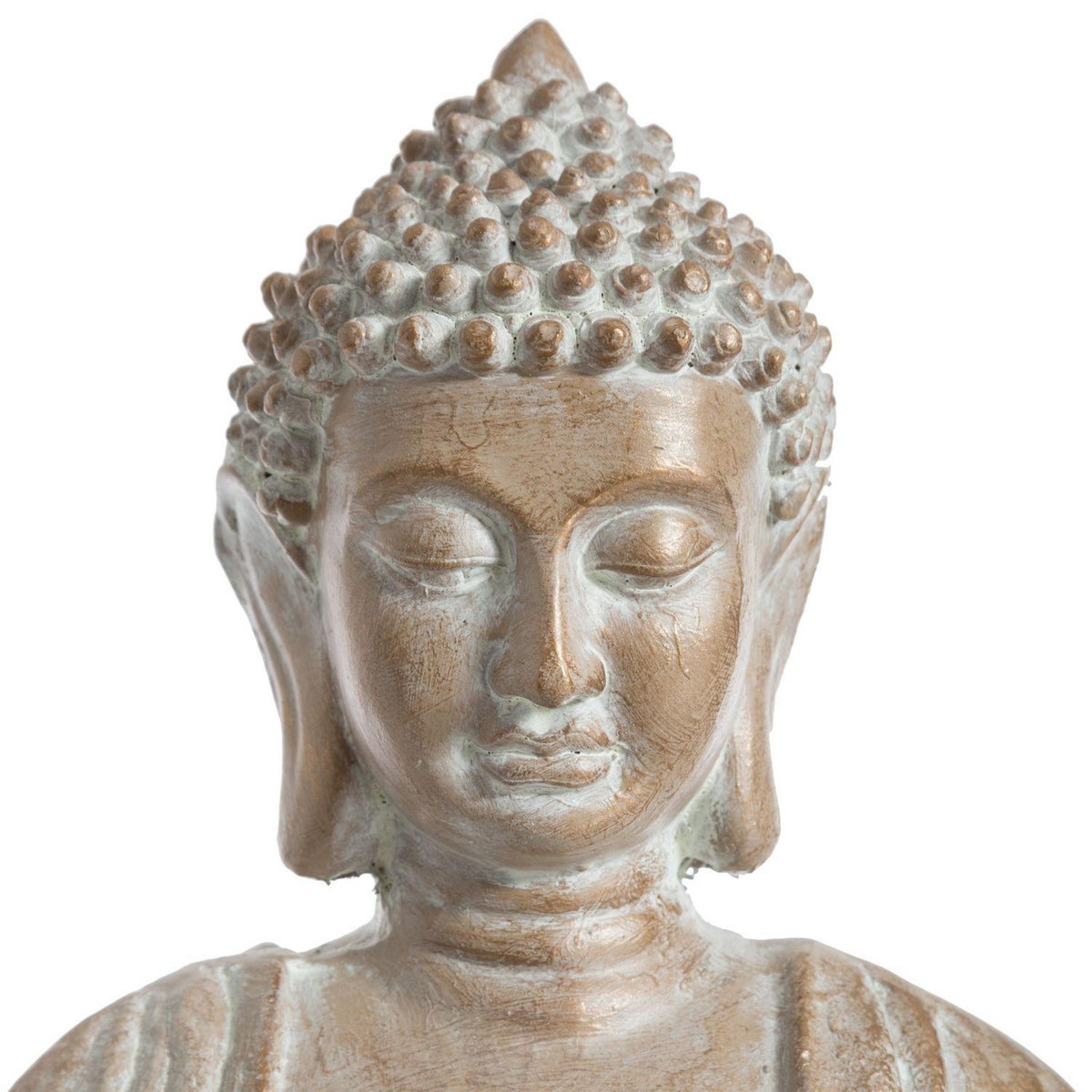 ATMOSPHERA Statuette de Bouddha Eté Indien - H. 39 cm - Beige effet blanchi