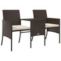 Voir la diapositive 5 : VIDAXL Canape de jardin 2 places avec table et tabourets marron rotin
