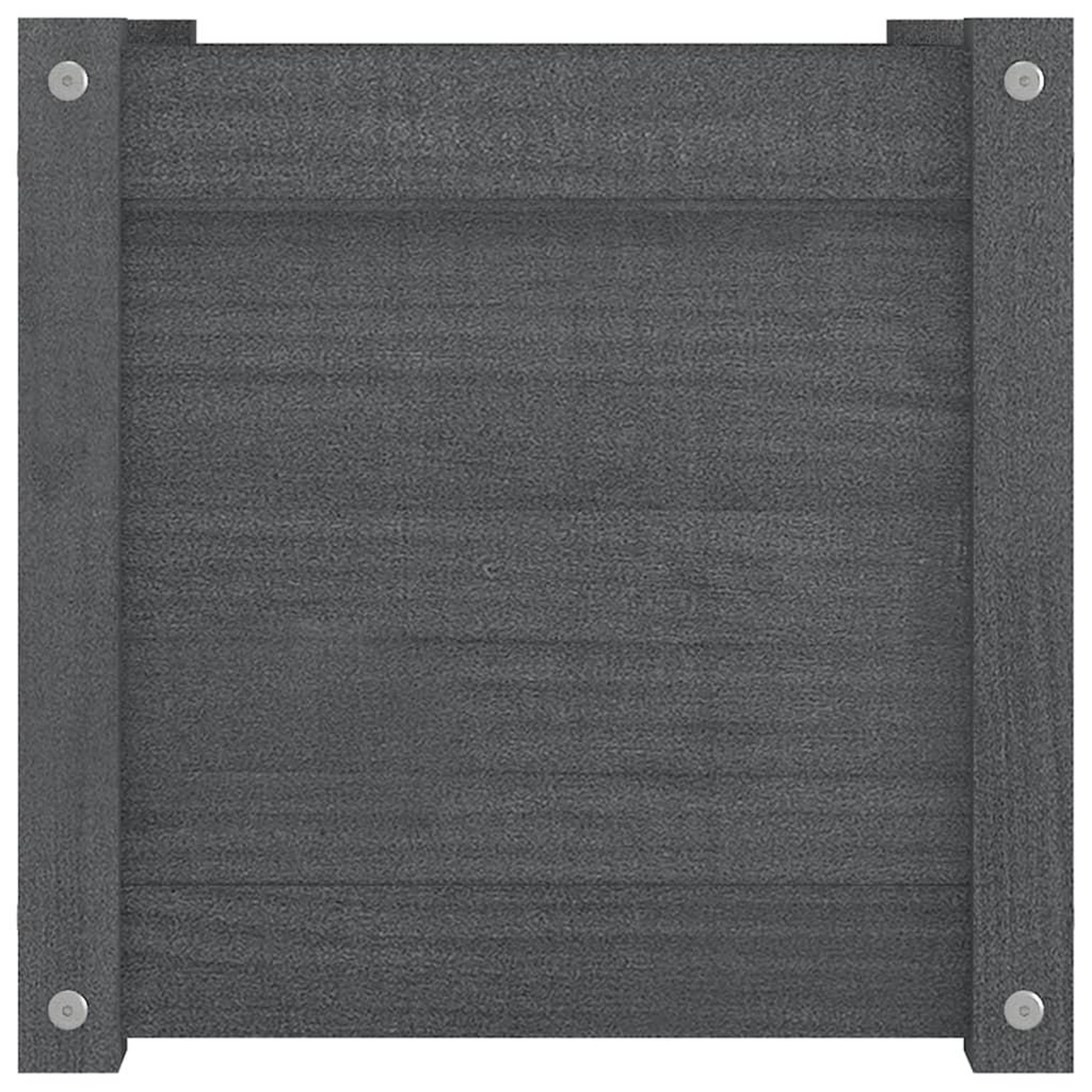 Voir la diapositive 5 : VIDAXL Jardiniere Gris 40x40x40 cm Bois de pin massif