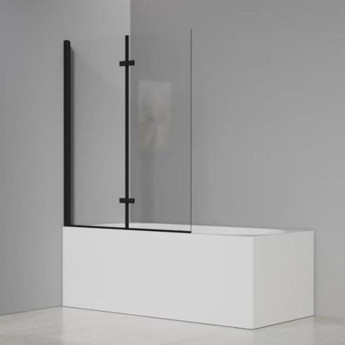 MARKET24 Pare baignoire 2 volets pivotants - HOME GENERATION - Maggy noir - 100 x 140 cm