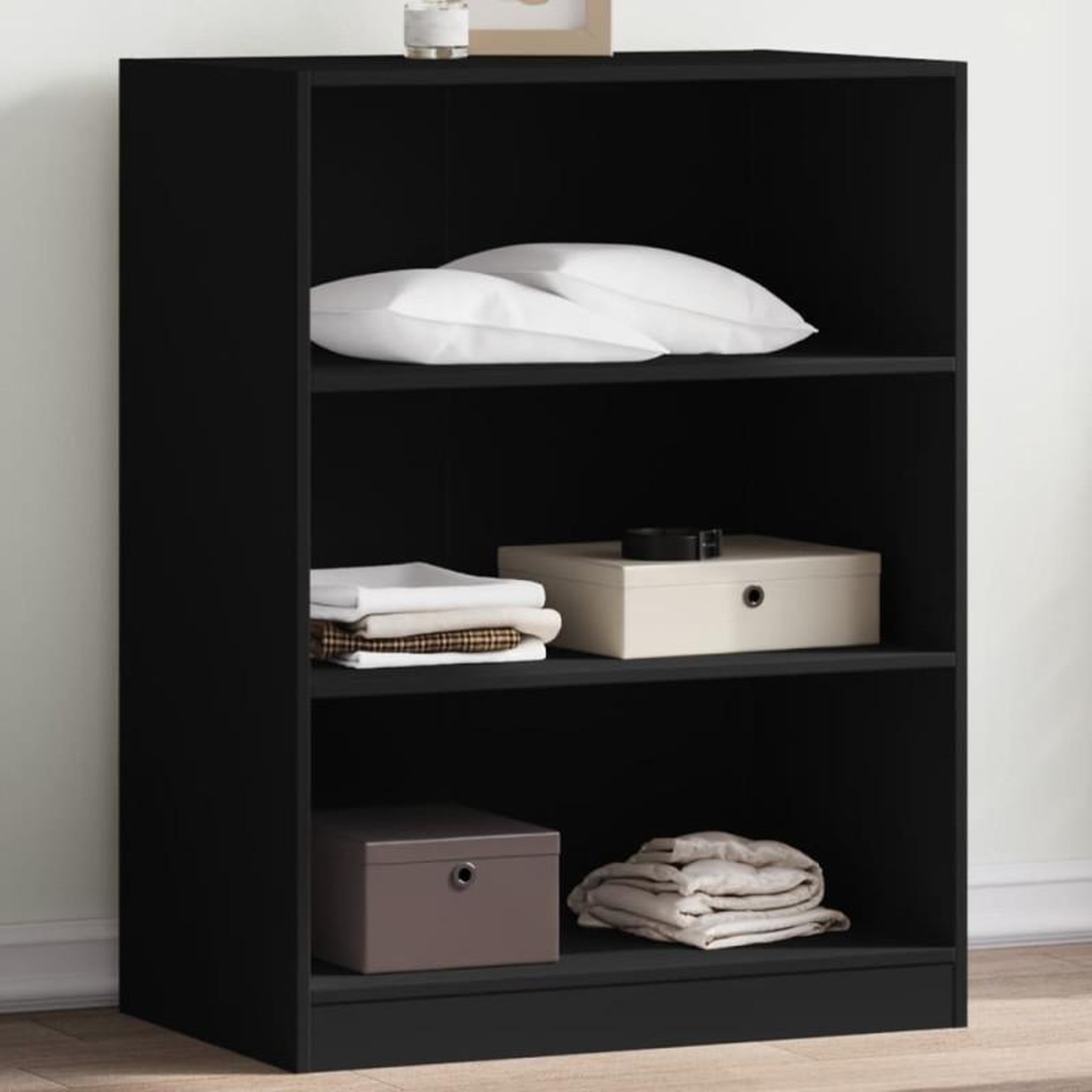 Voir la diapositive 1 : VIDAXL Garde robe noir 77x48x102 cm bois d ingénierie