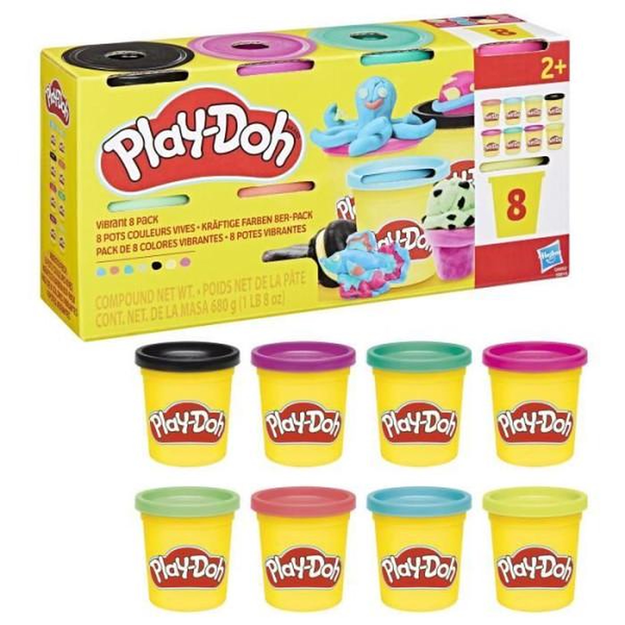 Voir la diapositive 2 : PLAYDOH Pâte à modeler Play Doh Pack de 8 pots Modèle aléatoire