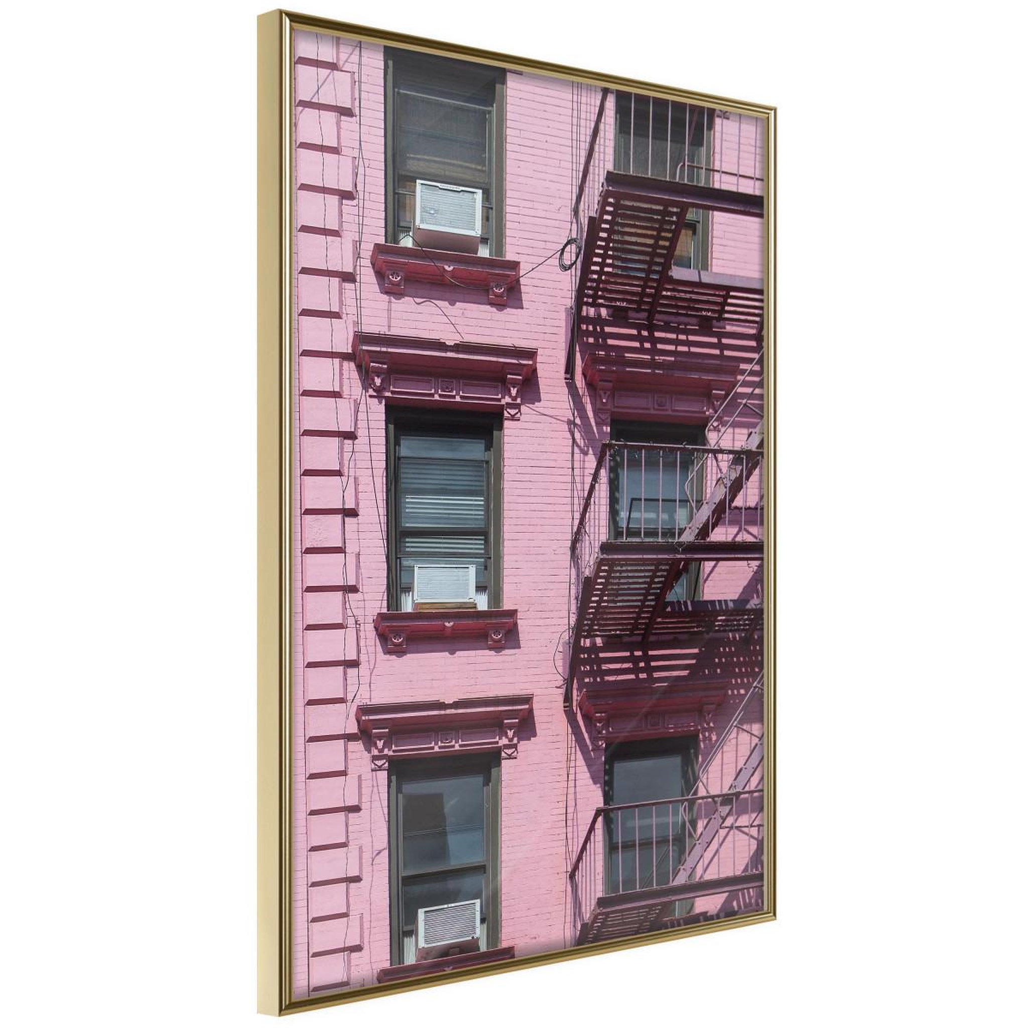 Voir la diapositive 1 : Paris Prix Affiche murale encadrée  pink facade