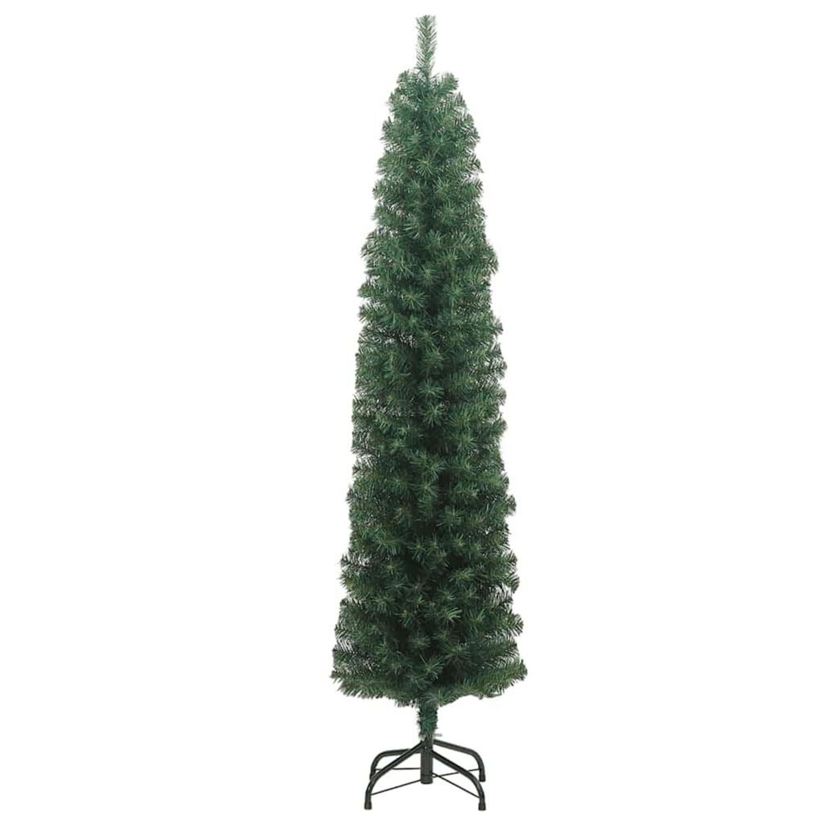 VIDAXL Sapin de Noël artificiel mince avec support vert 210 cm PVC