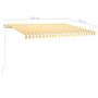 Voir la diapositive 6 : VIDAXL Auvent retractable automatique et poteaux 4,5x3m Jaune et blanc