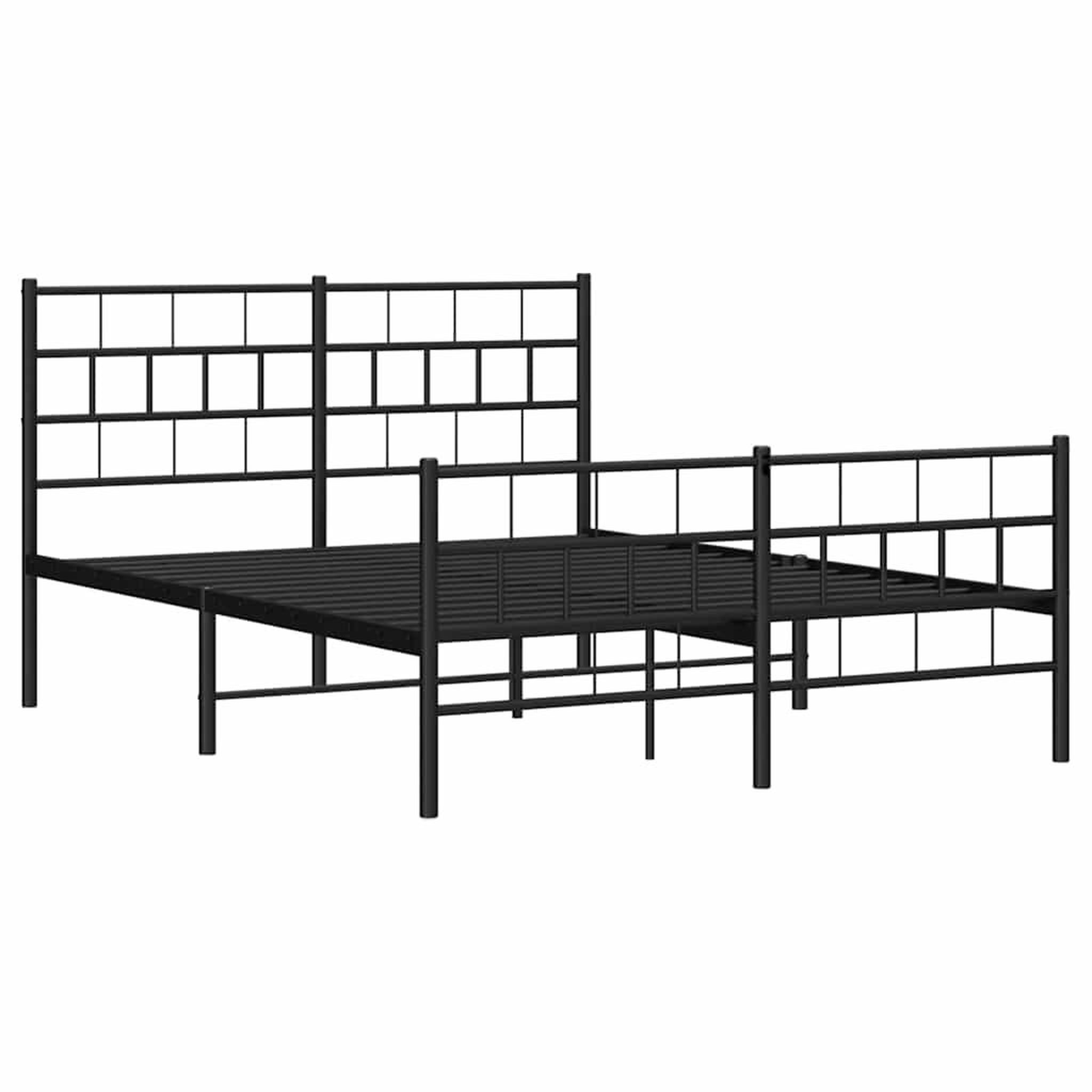 Voir la diapositive 5 : VIDAXL Cadre de lit metal sans matelas avec pied de lit noir 135x190cm