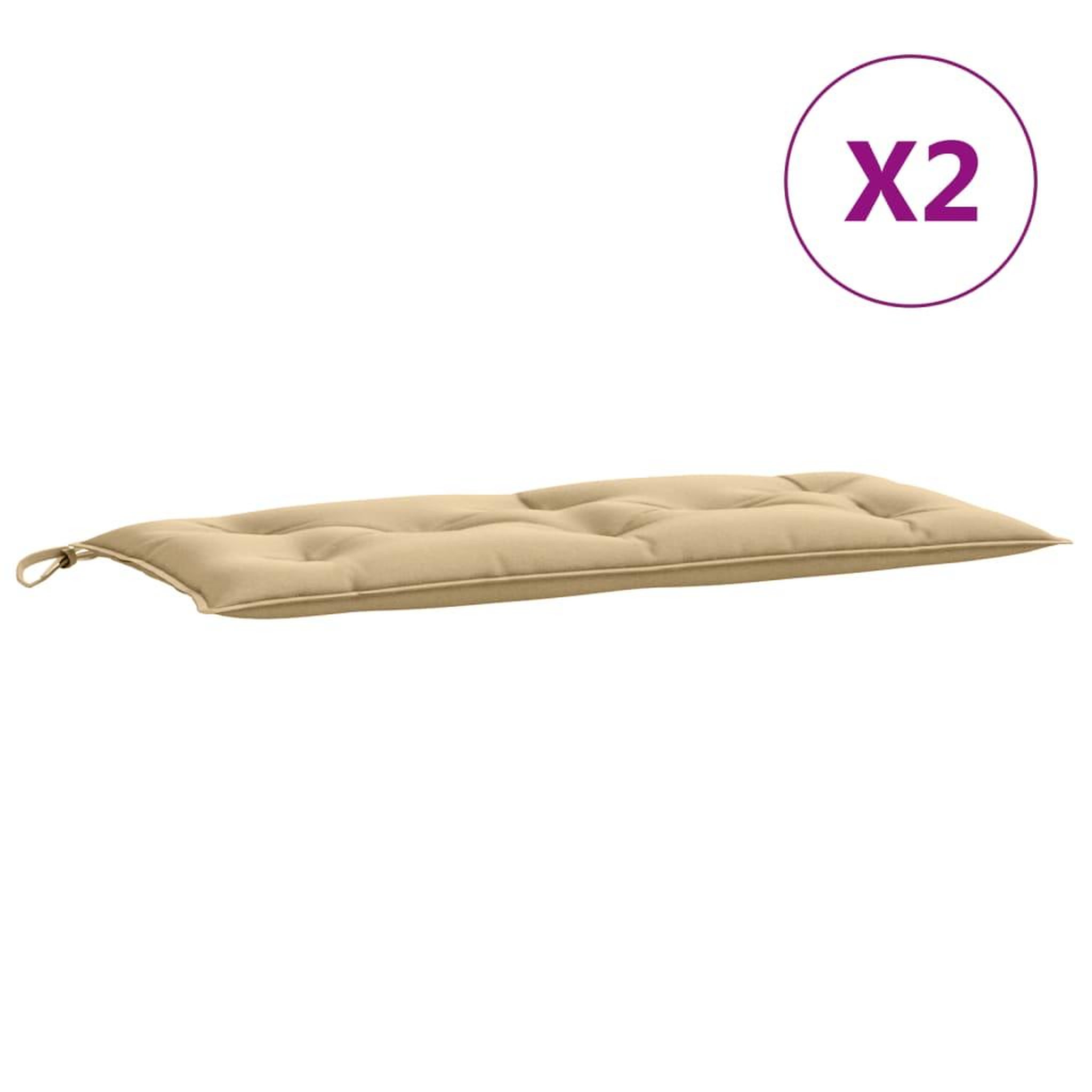 Voir la diapositive 4 : VIDAXL Coussins de banc de jardin lot de 2 beige melange tissu