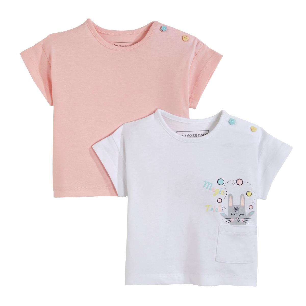 IN EXTENSO Lot de 2 T-shirts manches courtes bébé fille