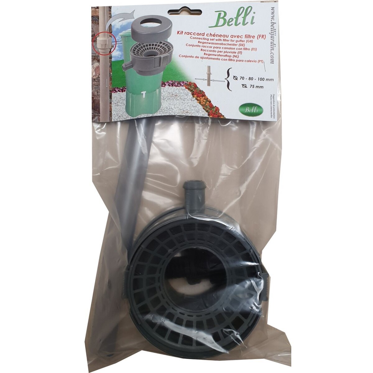 Belli Kit raccord chéneau - Gris - D70/80/100 - Section 75x75mm