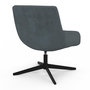 Voir la diapositive 4 : ID MARKET Fauteuil pivotant ALBUS en velours gris pieds noirs