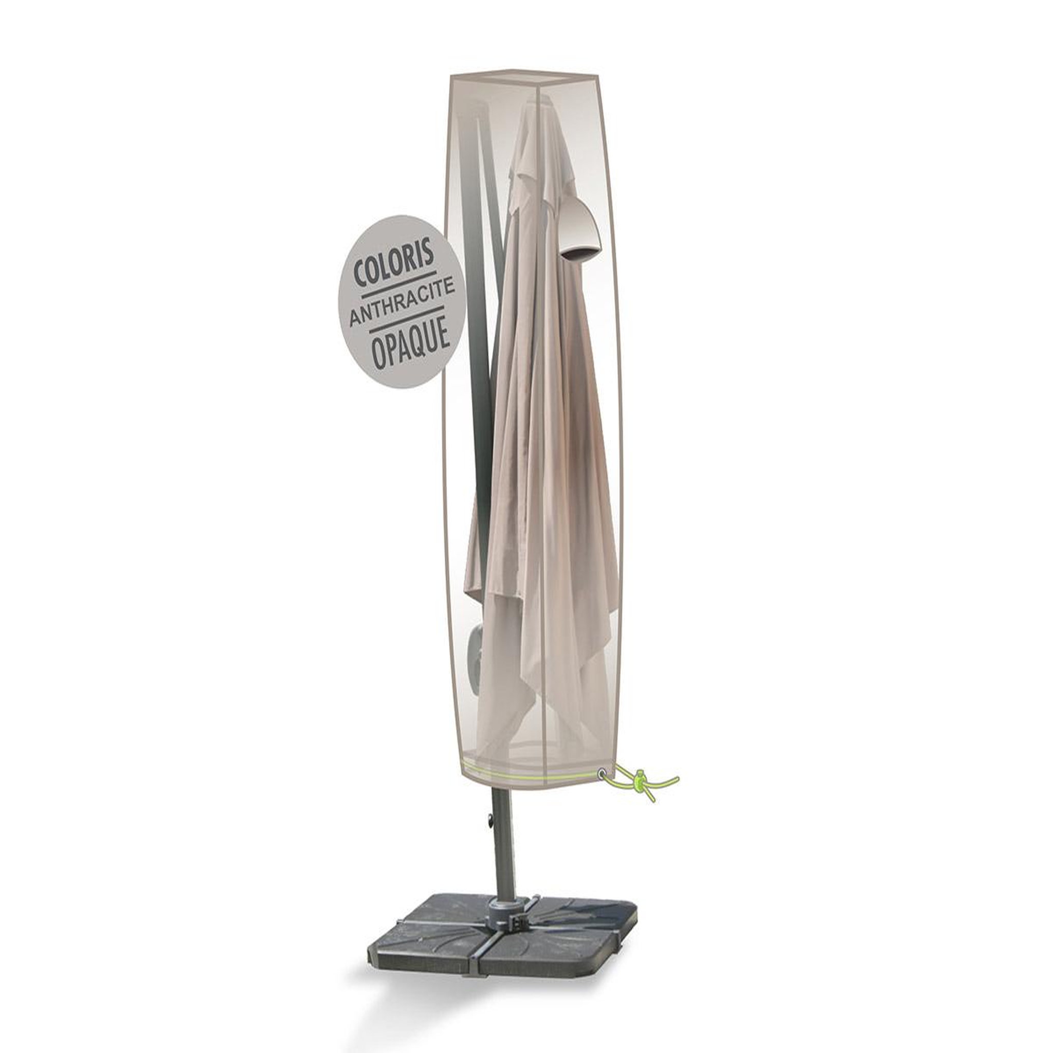 Jardiline Housse de protection cover air pour parasol déporté jusqu'à ø 5 m - ø 45 x 240 cm - jardiline