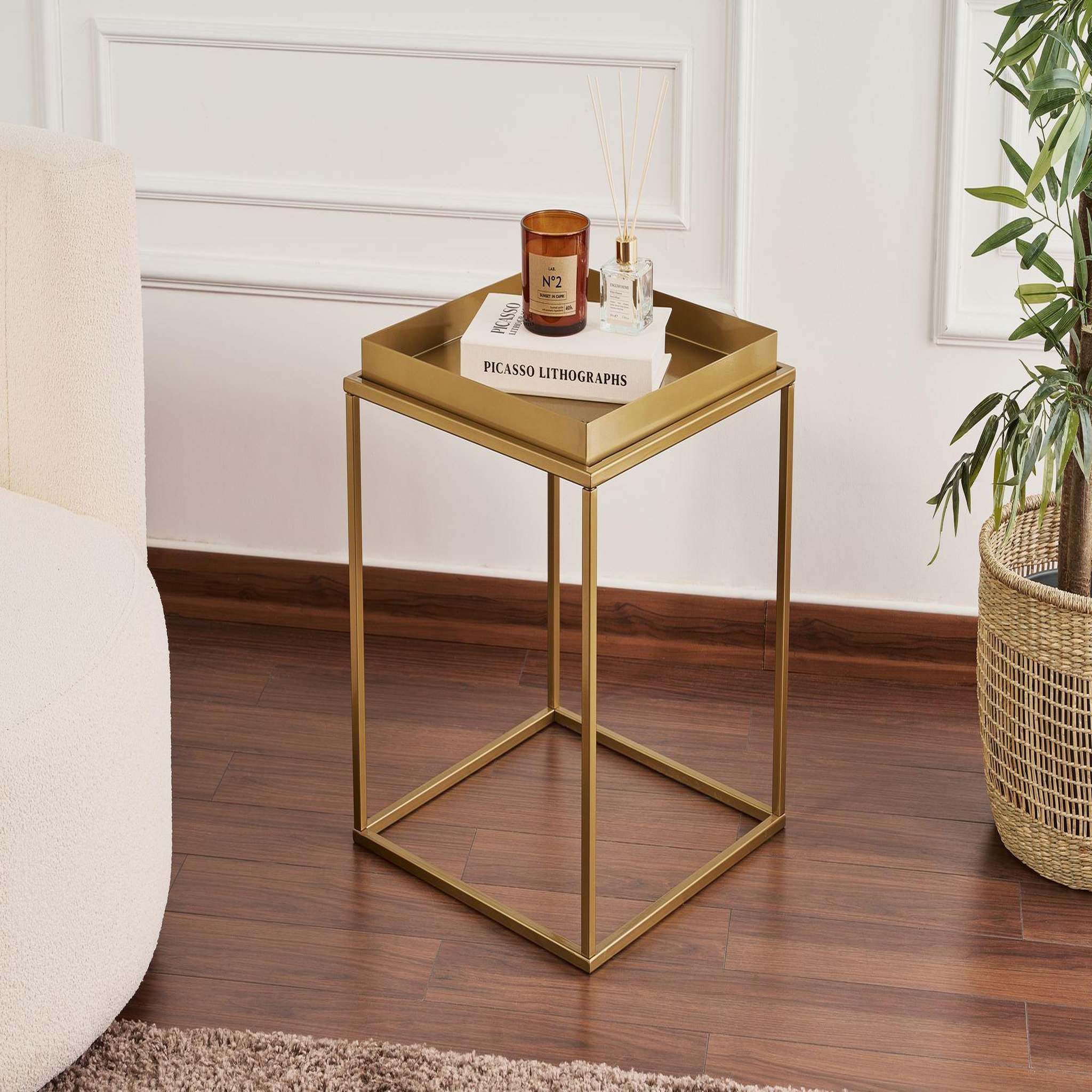 Voir la diapositive 2 : Habitat et Jardin Table basse en métal  koala  45 x 45 x 52 cm - or