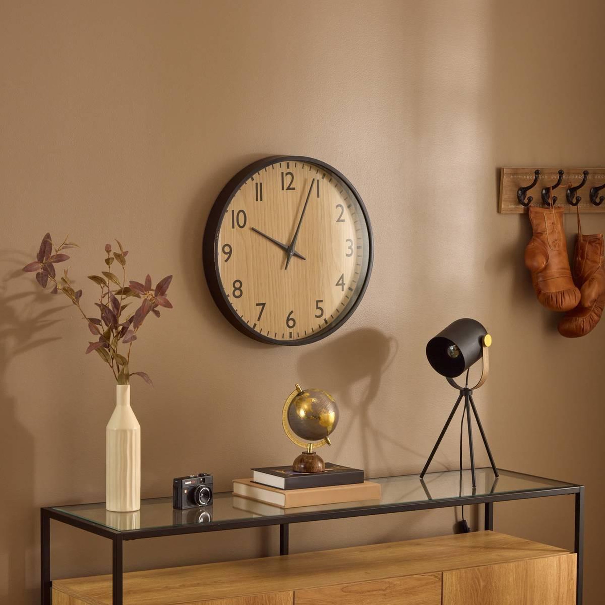 Voir la diapositive 5 : ATMOSPHERA Horloge murale effet bois  rory  51cm naturel