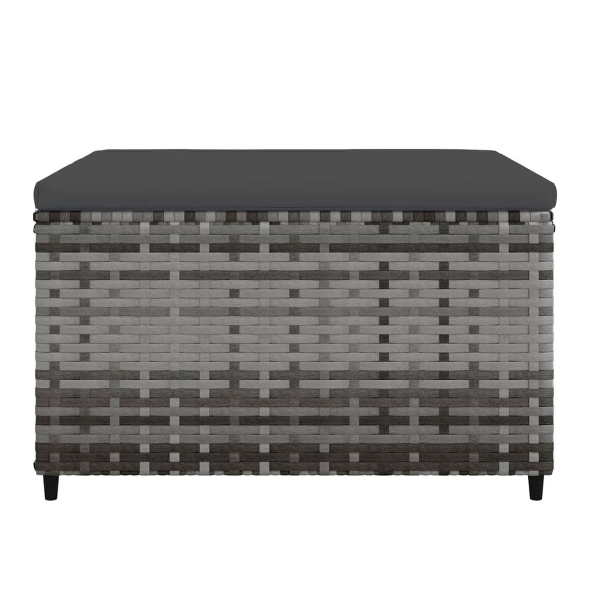 Voir la diapositive 4 : VIDAXL Repose-pieds de jardin et coussins lot de 2 gris resine tressee