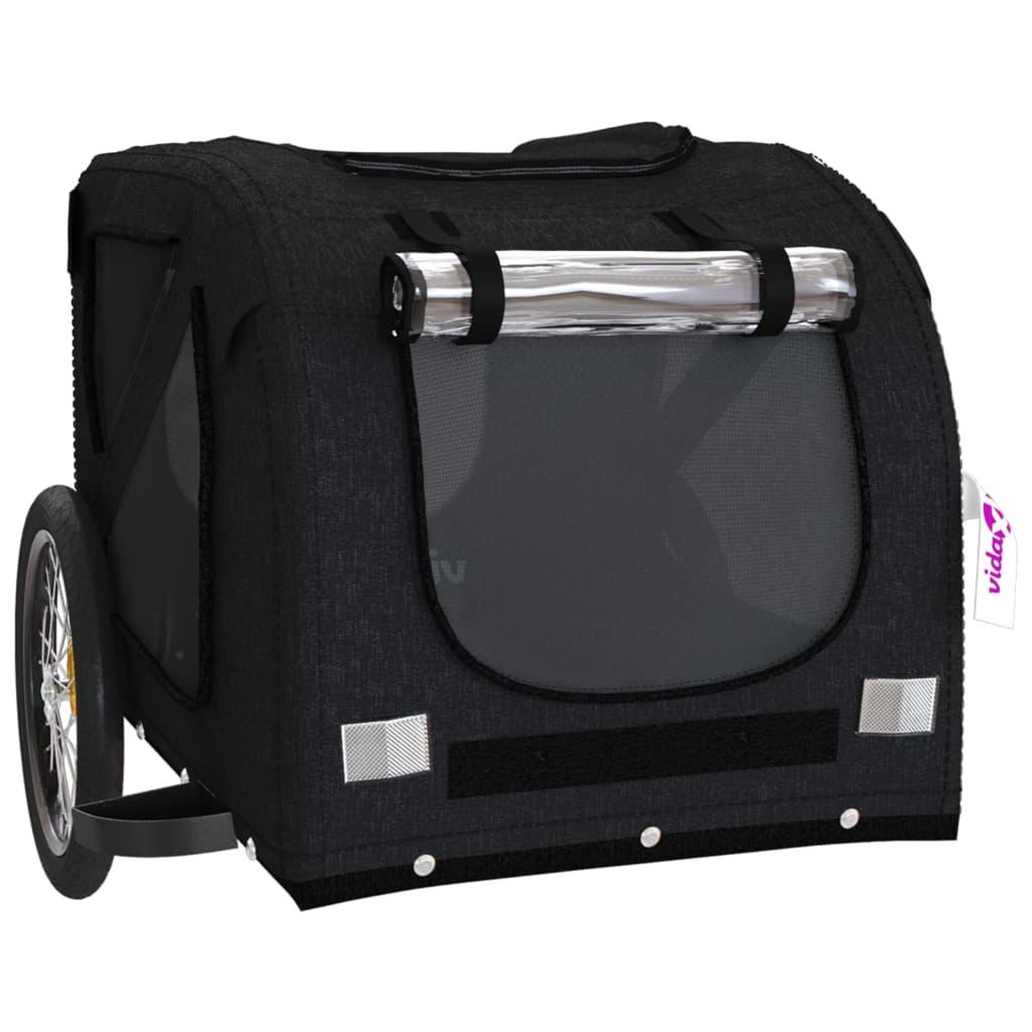 Voir la diapositive 5 : VIDAXL Remorque de velo pour animaux de compagnie noir