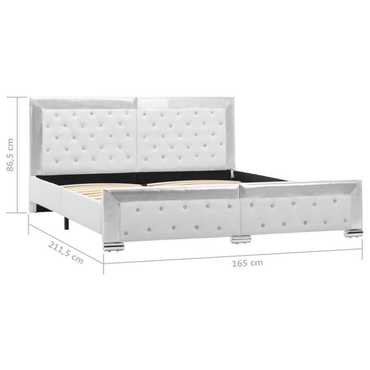 VIDAXL Cadre de lit sans matelas blanc similicuir 160x200 cm